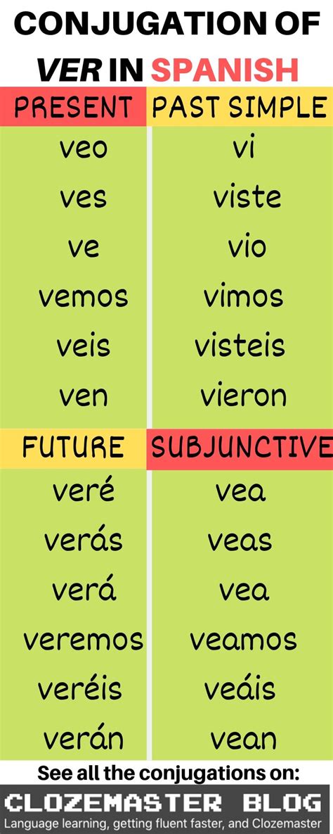 Ver Conjugation in Spanish, Translation, and Examples